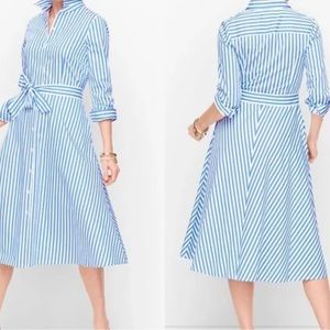 Talbots Blue Stripe Poplin Shirt  size 12 ←